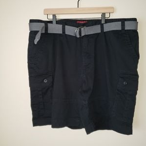 Foundry Supply Co Young Mens Black Belted Cargo Shorts Size 46